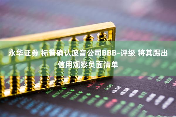 永华证券 标普确认波音公司BBB-评级 将其踢出信用观察负面清单