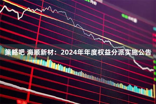 策略吧 海顺新材：2024年年度权益分派实施公告