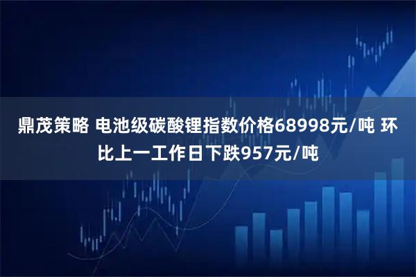 鼎茂策略 电池级碳酸锂指数价格68998元/吨 环比上一工作日下跌957元/吨