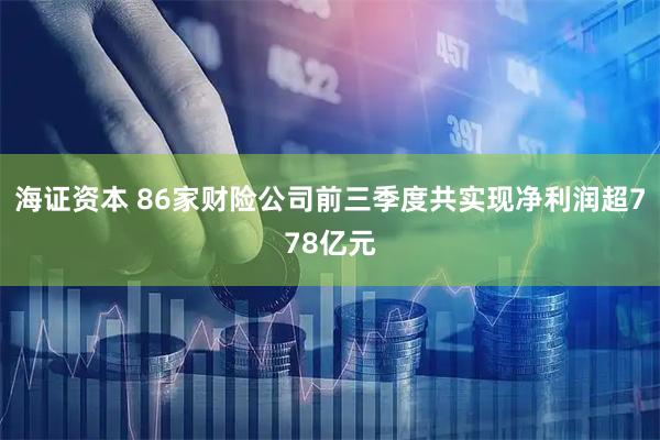 海证资本 86家财险公司前三季度共实现净利润超778亿元
