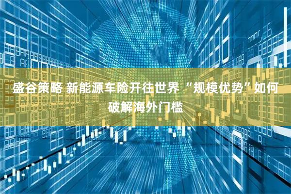 盛谷策略 新能源车险开往世界 “规模优势”如何破解海外门槛